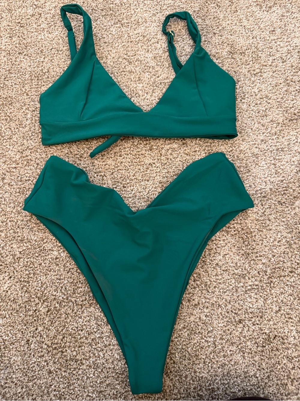 Skatie Emerald Green V-Waist Bikini Set - Women Swim